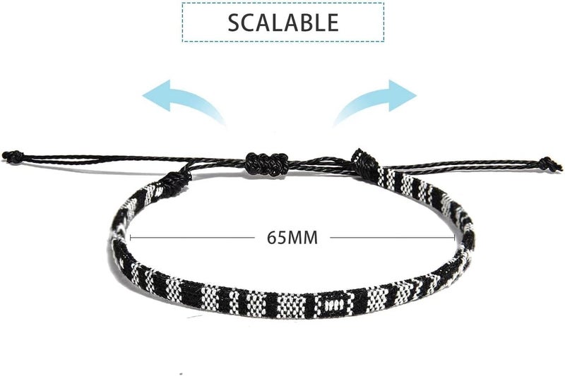Mannikesi Beach Bracelet Set for Men and Women, Surfer Men Bracelet, Braided Boho Summer Bracelets Adjustable Men's Bracelet Handmade Women Bracelet String Rope Ankle Bracelets Birthday Gift - Image 5